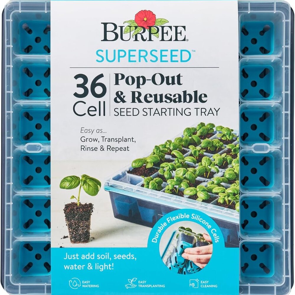 Burpee SuperSeed Seed Starting Tray | 36 Cell Reusable Seed Starter Tray